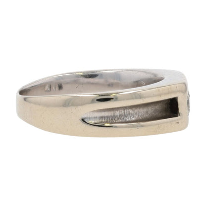 1/3 Ct 14K White Gold Three Diamond Arched Band