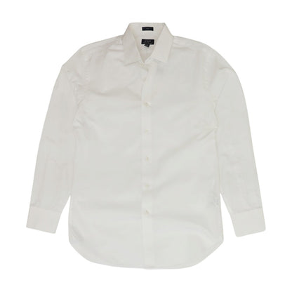 White Solid Long Sleeve Button Down