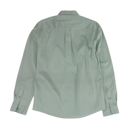 Green Print Long Sleeve Button Down