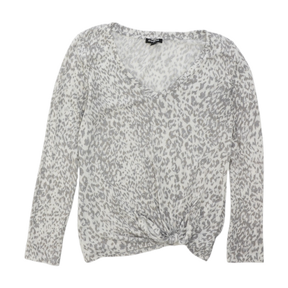 Beige Animal Print Pullover Sweater