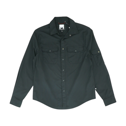 Black Solid Long Sleeve Button Down