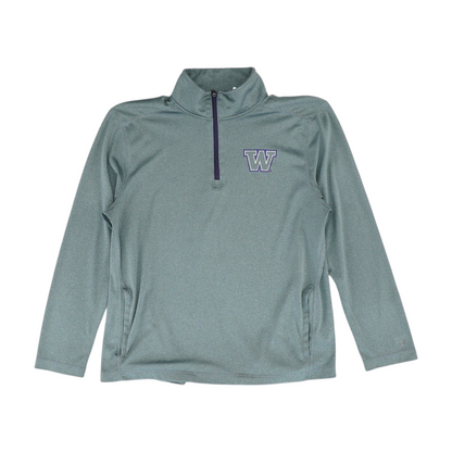 Gray Washington Huskies Solid 1/4 Zip Pullover