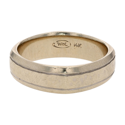 14K White Gold Band Ring