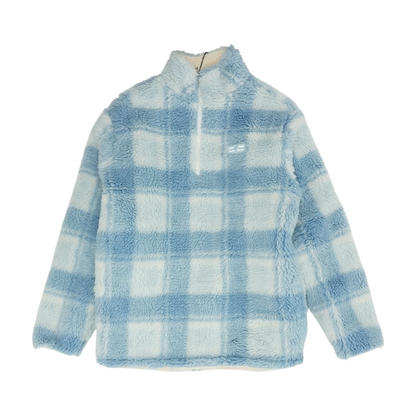 Blue Check 1/4 Zip Pullover