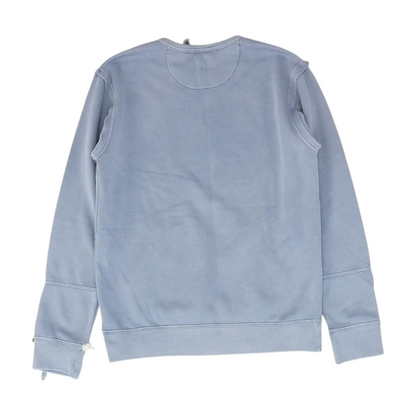 Blue Solid Sweatshirt Pullover