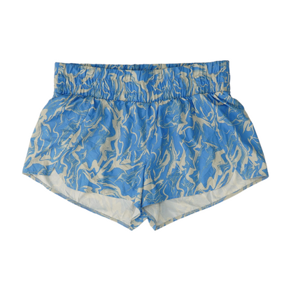 Blue Abstract Active Shorts