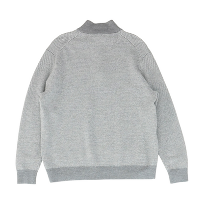 Gray Polka Dot 1/4 Zip Sweater