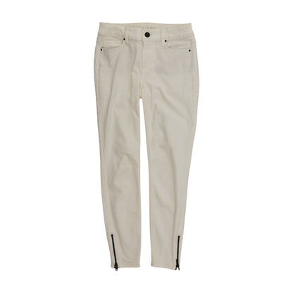 White Solid Mid Rise Skinny Leg Jeans