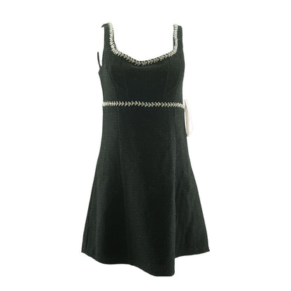 Black Solid Mini Dress