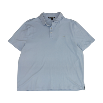 Blue Solid Short Sleeve Polo