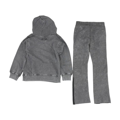 Gray Graphic Hoodie and Pants Set
