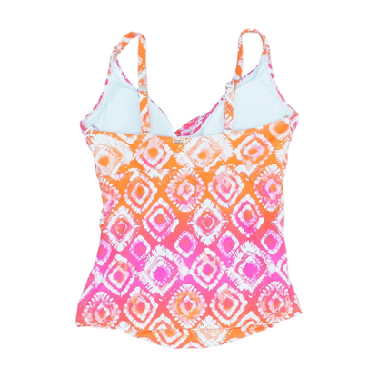 Pink Geometric Swim Top