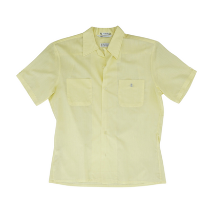 Yellow Solid Short Sleeve Button Down