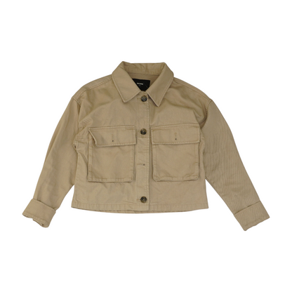 Tan Solid Denim Jacket