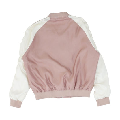Pink Color Block Bomber Jacket