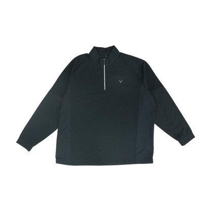 Black Solid 1/4 Zip Pullover