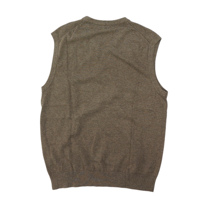 Brown Solid Vest Sweater