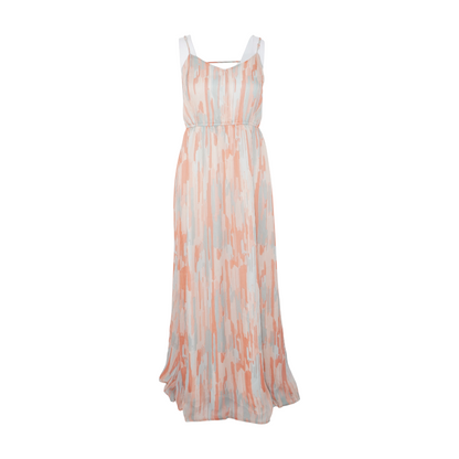 Peach Print Maxi Dress