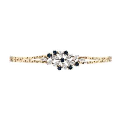 9K Two-Tone Gold Diamond Chain Bracelet
