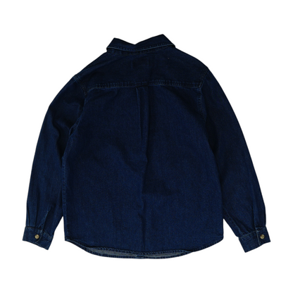 Blue Graphic Button Down