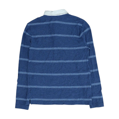 Blue Striped Long Sleeve Polo