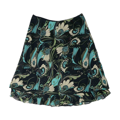 Black Floral Midi Skirt