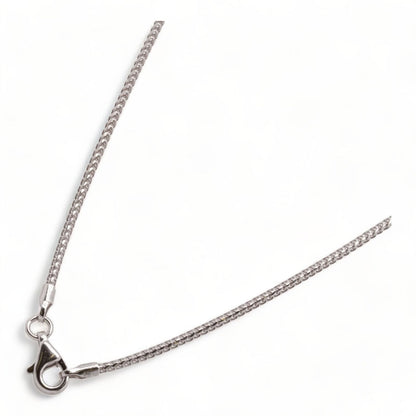 18K White Gold Diamond Line Circle Pendant Necklace