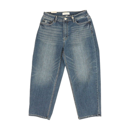 Blue Plus High Rise Wide Leg Jeans