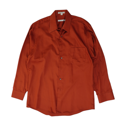 Rust Solid Long Sleeve Button Down