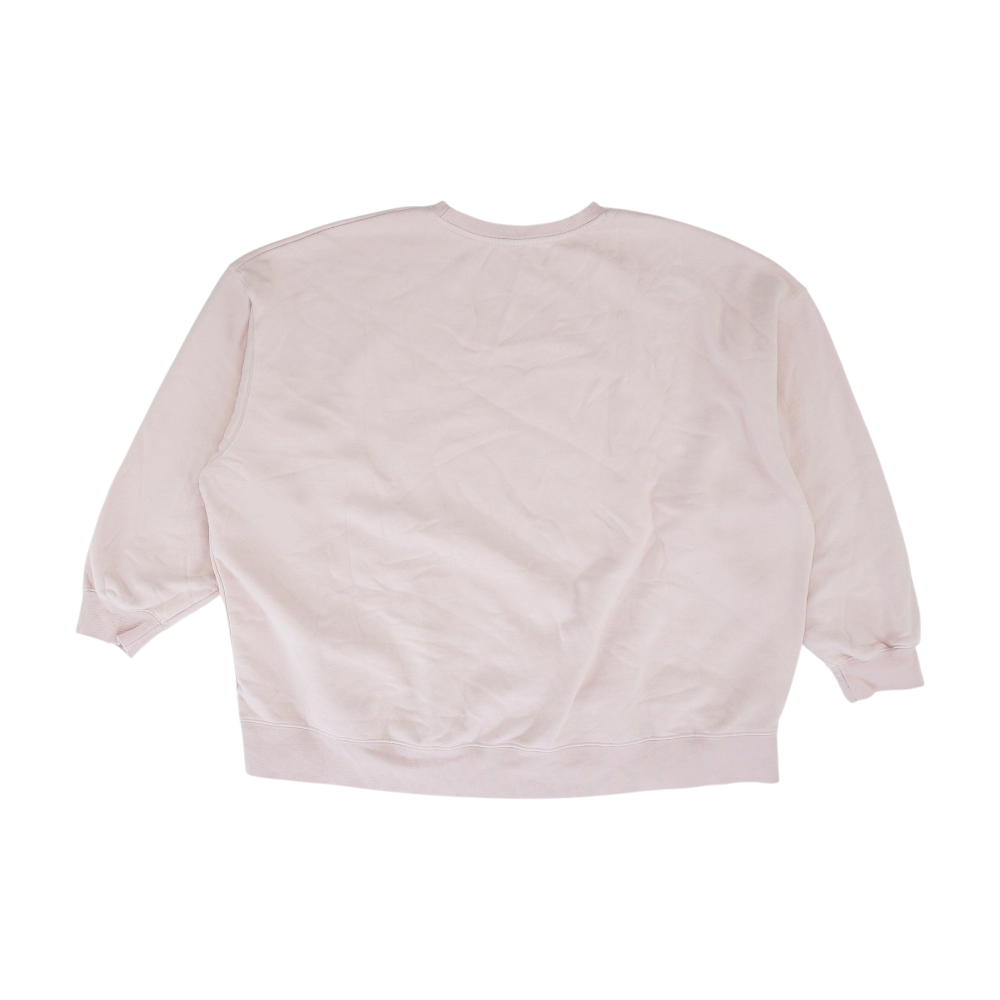 Pink Plus Size Solid Sweatshirt Pullover