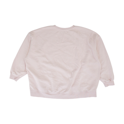 Pink Plus Size Solid Sweatshirt Pullover