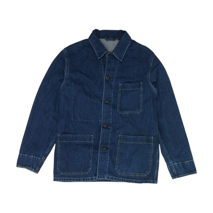 Blue Solid Denim Jacket