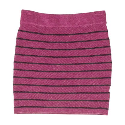 Purple Striped Mini Skirt