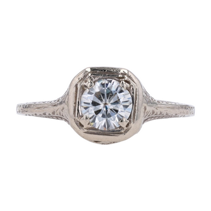 1/3 ctw 14K White Gold Moissonite Engagement Ring