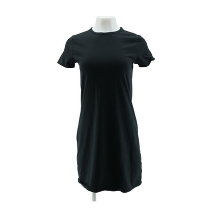 Black Solid Midi Dress