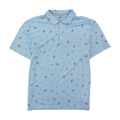 Blue Graphic Short Sleeve Polo