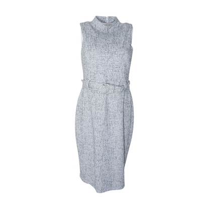 White Abstract Midi Dress