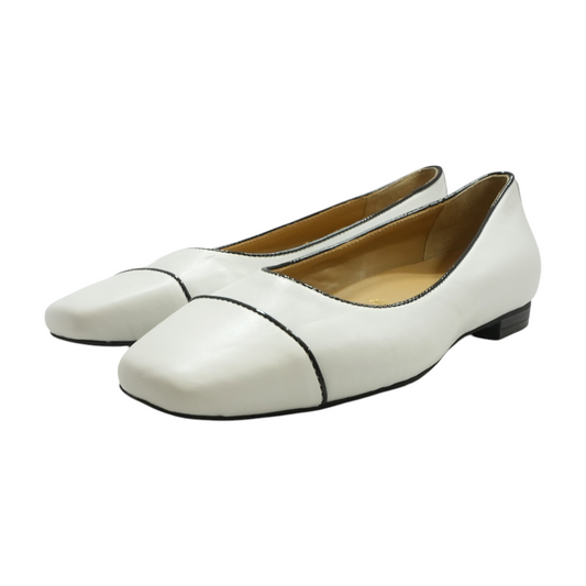 White Slip-On Flats