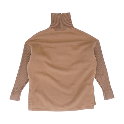 Brown Solid 1/4 Zip Pullover