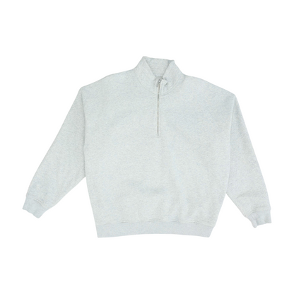 Gray Solid 1/4 Zip Pullover