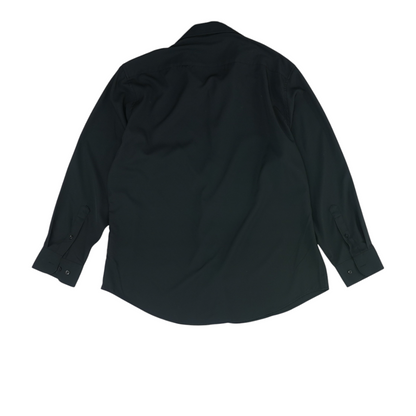 Black Solid Long Sleeve Button Down