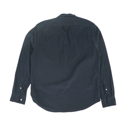 Navy Solid Flannel Button Down