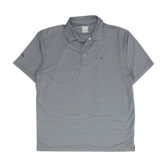 Blue Geometric Short Sleeve Polo