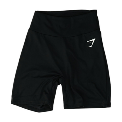 Black Solid Active Shorts