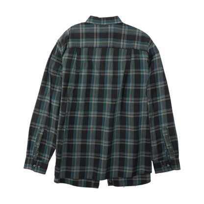 Teal Tall Plaid Long Sleeve Button Down
