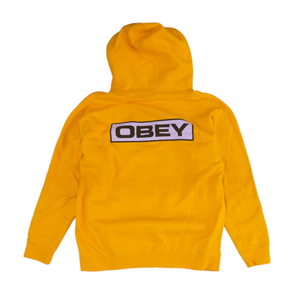 Yellow Solid Hoodie Pullover