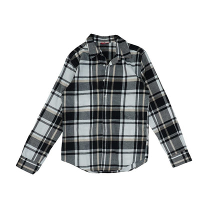Black Plaid Long Sleeve Button Down