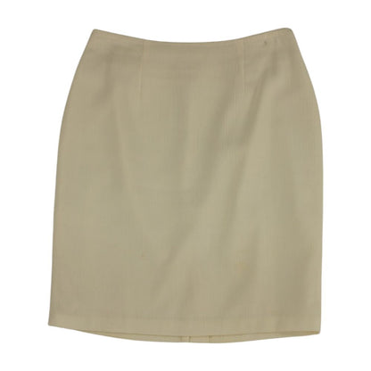 Vintage Ivory Solid Midi Skirt