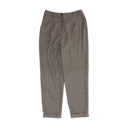 Brown Plaid Regular Pants