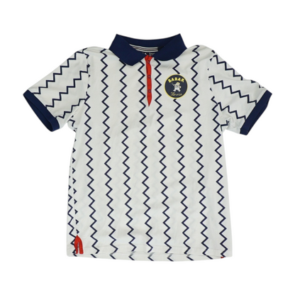 White Graphic Short Sleeve Polo
